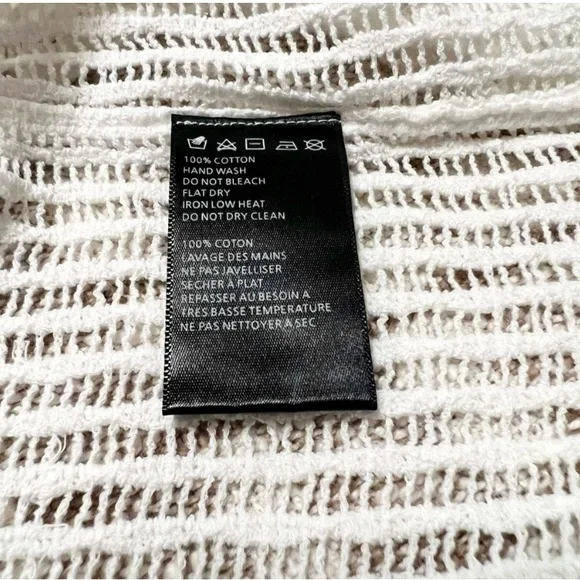 ANTHROPOLOGIE JAMES COVIELLO White Lace Crochet Sheer Short Sleeve Top medium - Picture 5 of 9